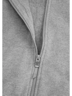 Gefütterte Kapuzenjacke mit Reißverschluss in grau