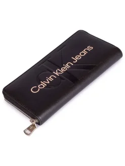 Geldbörse in Schwarz - (B)19 x (H)9 x (T)2,5 cm