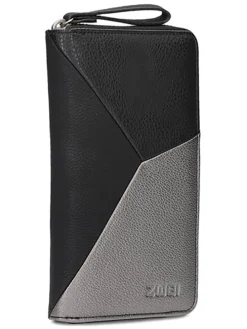 Geldbörse in Schwarz/ Silber - (B)11 x (H)20 x (T)3 cm