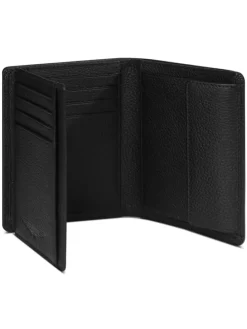Geldbörse RFID Leder 9,5 cm ausklappbar in black