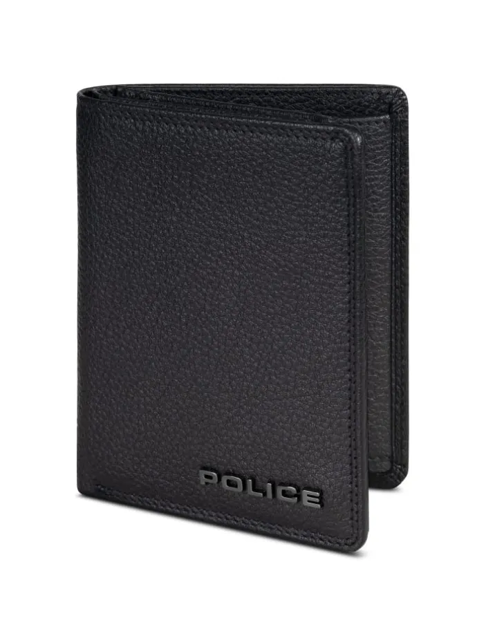 Geldbörse RFID Leder 9,5 cm ausklappbar in black