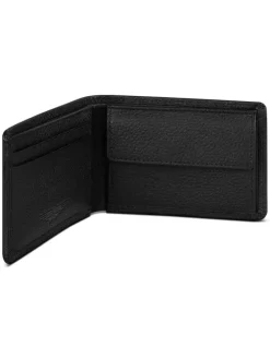Geldbörse RFID Schutz Leder 10.5 cm in black