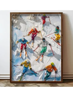 Gerahmter Holzkunstdruck - (L)70 x (B)50 cm