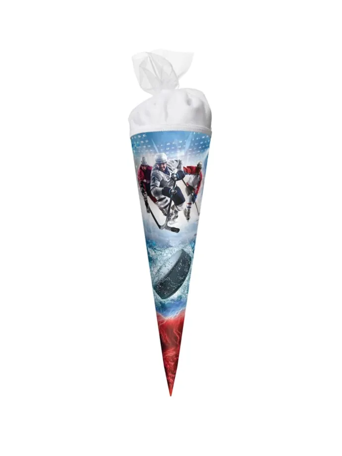 Geschenk-Schultüte klein Eishockey 50 cm in Hellblau