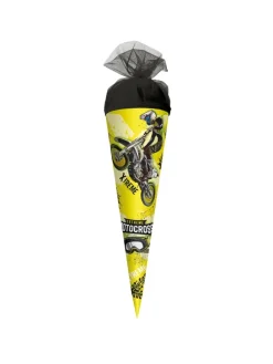 Geschenk-Schultüte klein Extreme Motocross 50 cm in Gelb