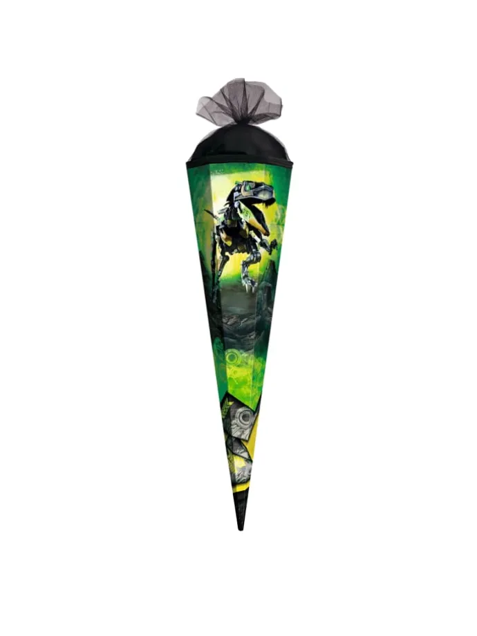 Geschenk-Schultüte klein Robo-Rex 50 cm, eckig in Grün