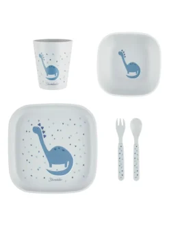 Geschirr-Set DINO Rexi in blaugrau