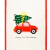 Geschirrtuch "Ready for Christmas" in Creme/ Rot - (L)70 x (B)50 cm