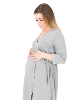 GISELE Tunika für Schwangere in Hellgrau Melange