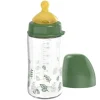 Glas-Flasche Cherry green 240 ml + Latex-Trinksauger in gruen,motiv