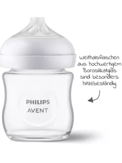 Glas-Flasche 2er Pack Natural Response 120ml in weiss