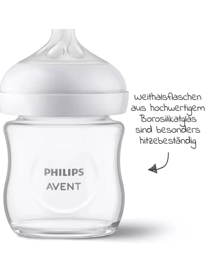 Glas-Flasche 2er Pack Natural Response 120ml in weiss