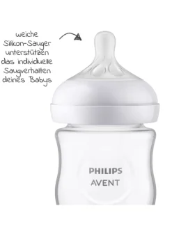 Glas-Flasche 2er Pack Natural Response 120ml in weiss