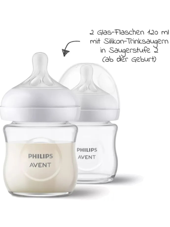 Glas-Flasche 4er Pack Natural Response 120ml in weiss