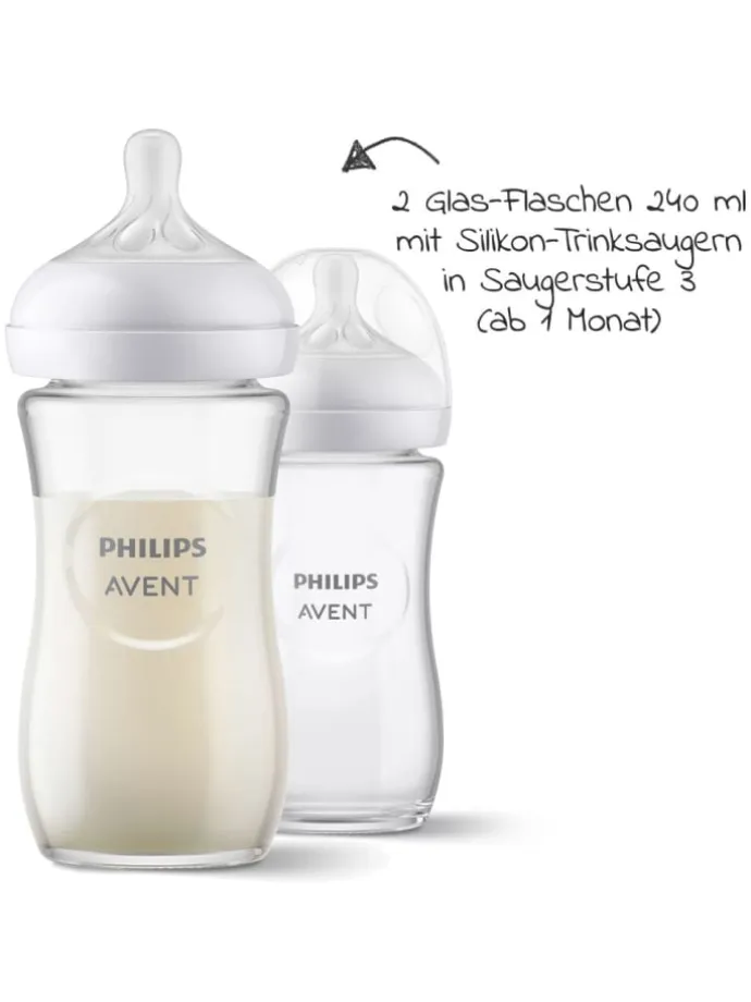 Glas-Flasche 4er Pack Natural Response 120ml in weiss