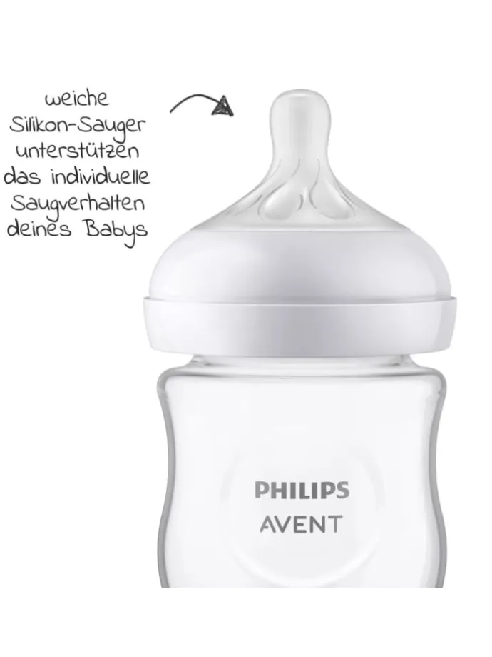 Glas-Flasche 4er Pack Natural Response 120ml in weiss