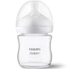 Glas-Flasche Natural Response 120ml + Silikon-Sauger in weiss