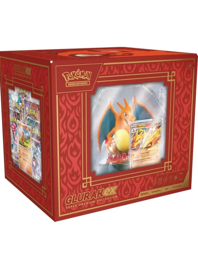 Glurak-EX | Super-Premium-Kollektion | Pokemon Figur & Karten deutsch
