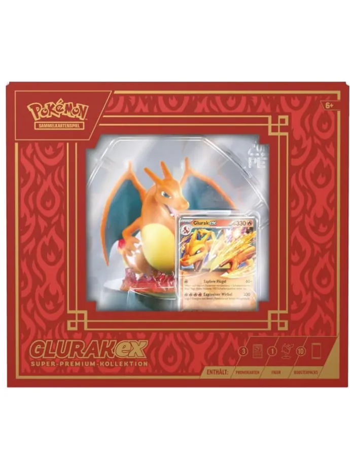 Glurak-EX | Super-Premium-Kollektion | Pokemon Figur & Karten deutsch