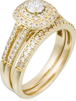 Gold-Ring "Duo de Bagues Carré Passion" mit Diamanten