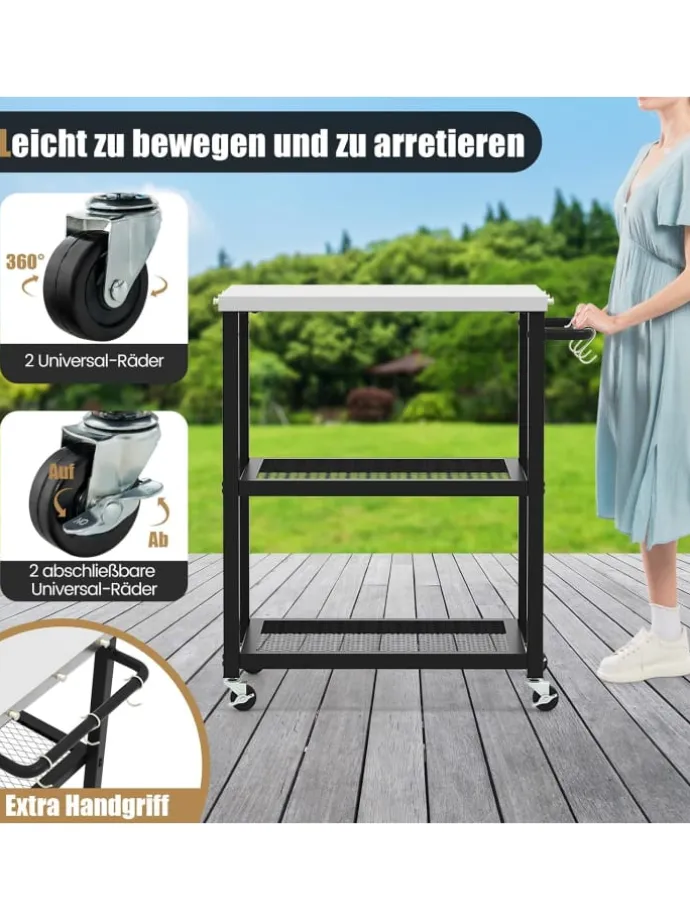 Grillwagen Outdoor in Schwarz
