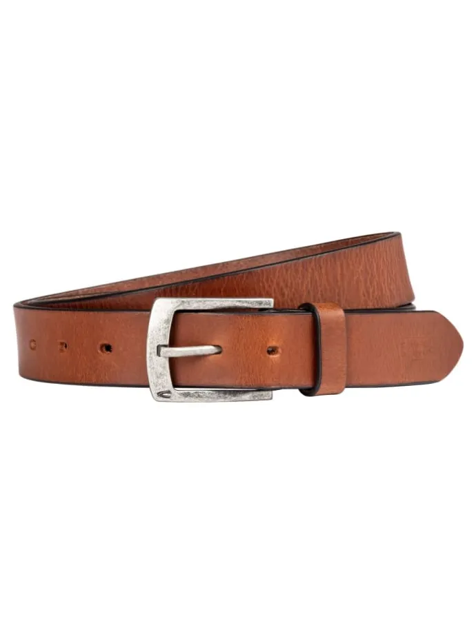 Gürtel aus Leder in Cognac