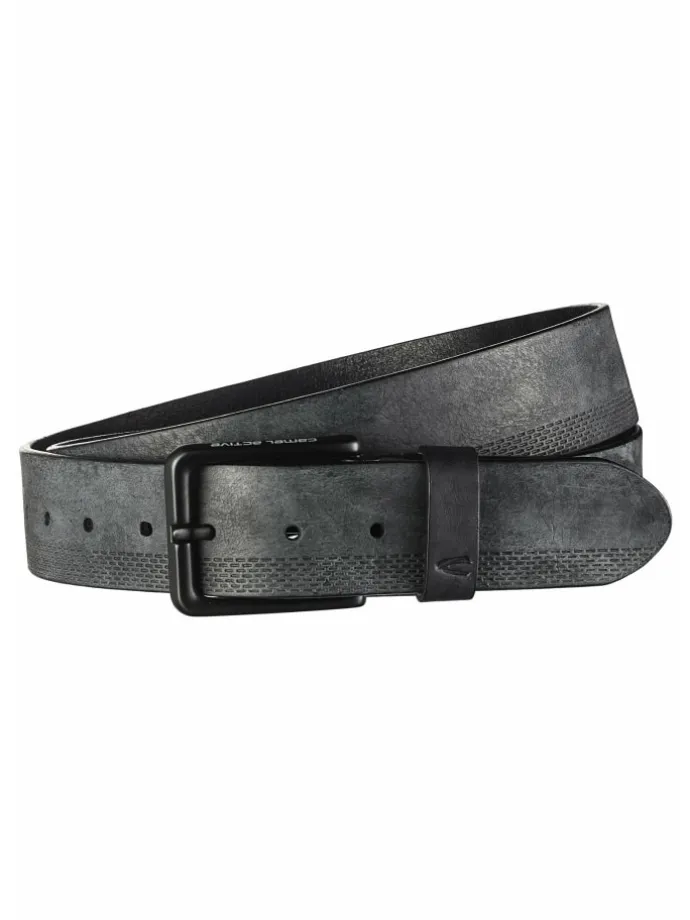 Gürtel aus Nubukleder in Schwarz