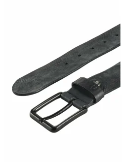 Gürtel aus Nubukleder in Schwarz