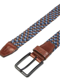 Gürtel in Blau/ Hellbraun