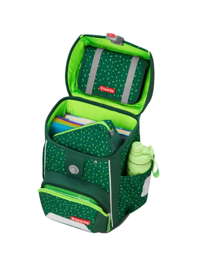 Grundschulranzen-Set BASIS "Green Graphics" 4-teilig in Grün
