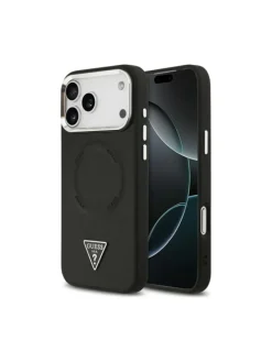 Guess Triangle Logo magnetisch Hülle iPhone 17 Pro  Schwarz in Schwarz