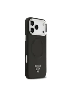 Guess Triangle Logo magnetisch Hülle iPhone 17 Pro  Schwarz in Schwarz