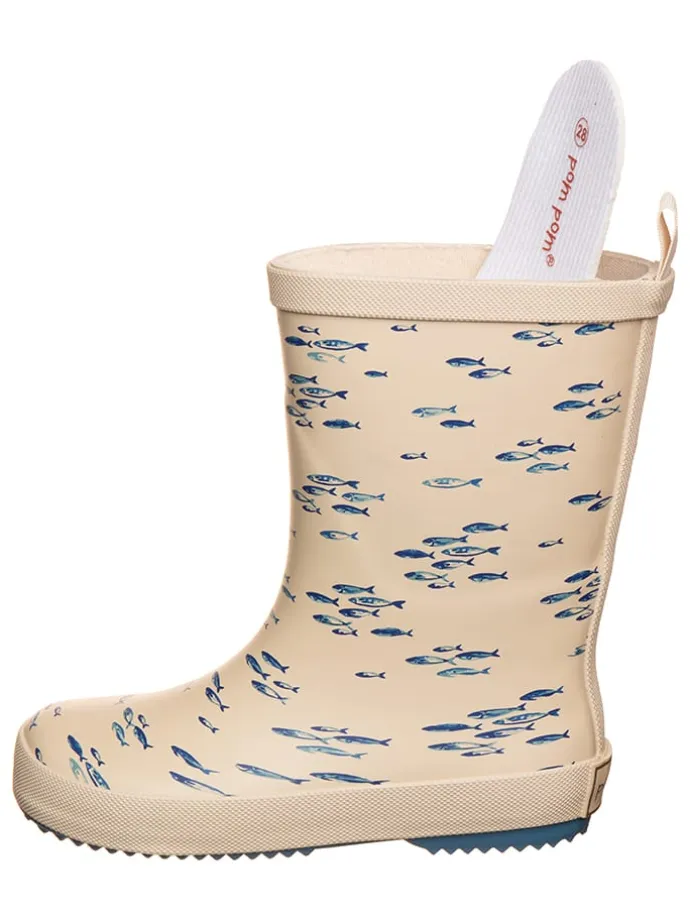 Gummistiefel "AOP" in Blau/ Beige