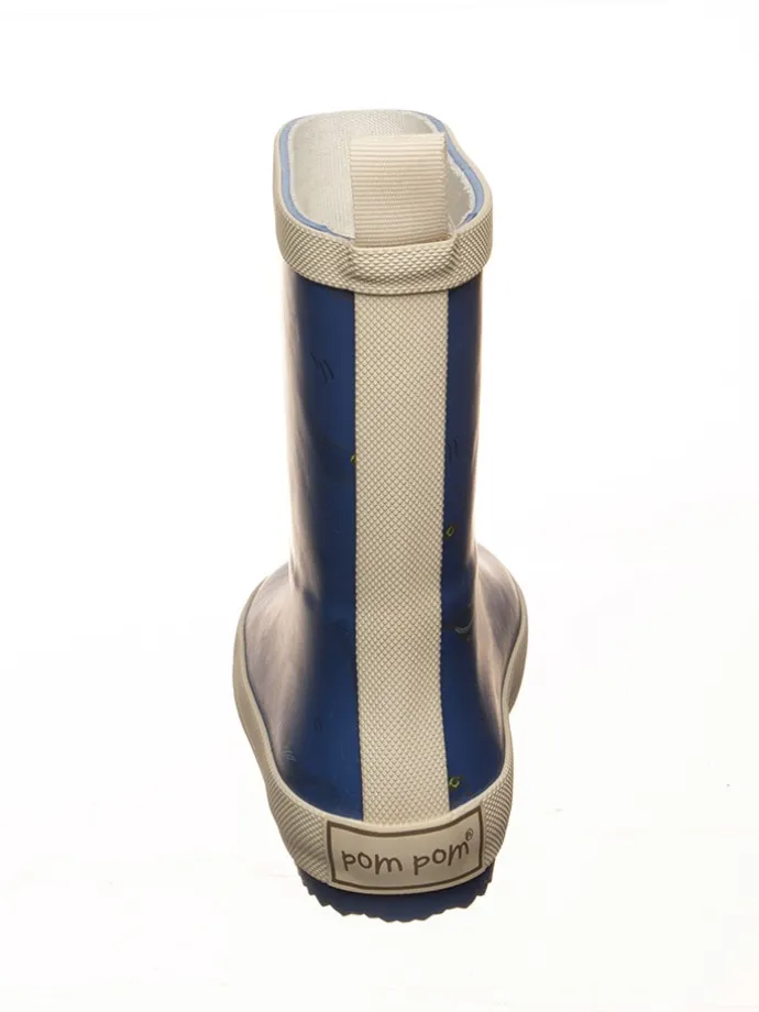 Gummistiefel in Blau/ Beige