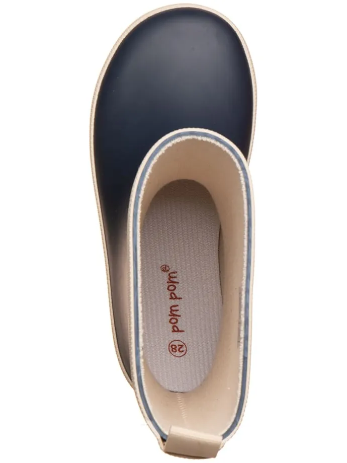 Gummistiefel "Solid" in Dunkelblau/ Beige