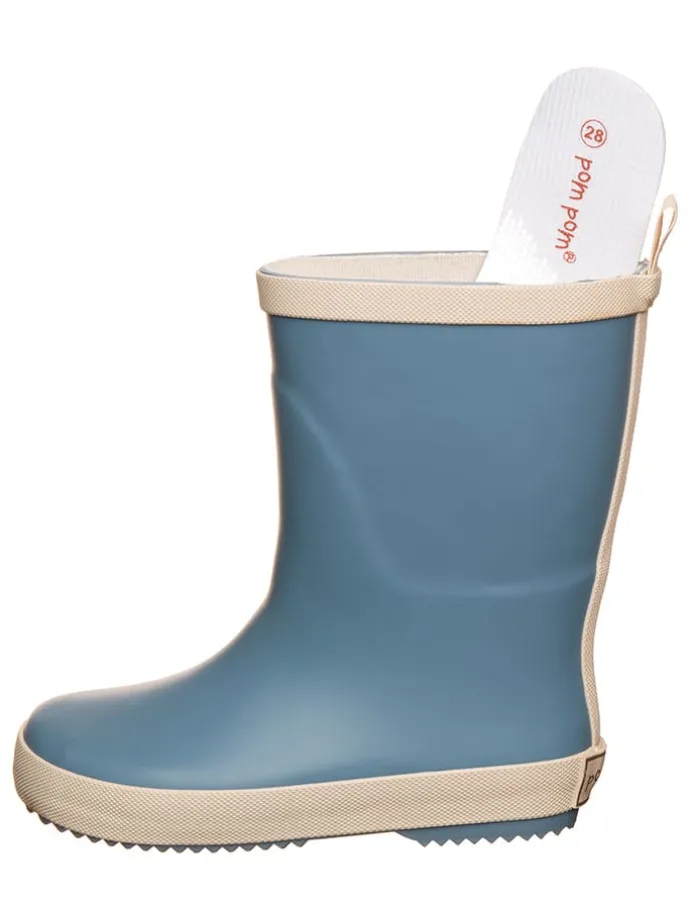 Gummistiefel "Solid" in Hellblau/ Beige