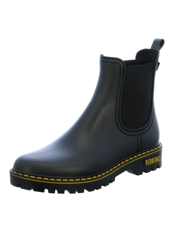 Gummistiefeletten in Schwarz