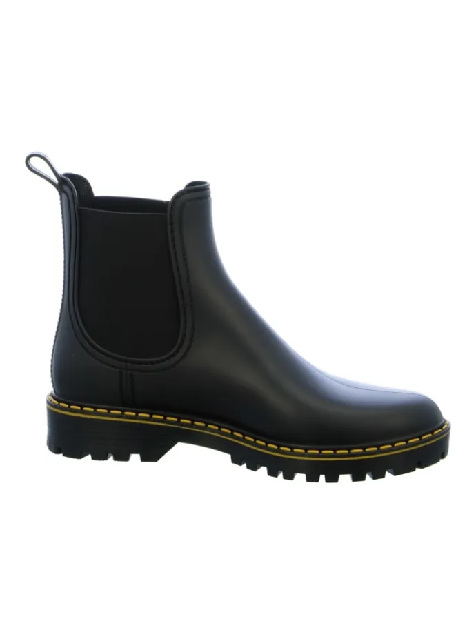 Gummistiefeletten in Schwarz