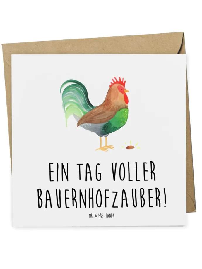 Gutschein Karte Bauernhofzauber mit Spruch in Weiß