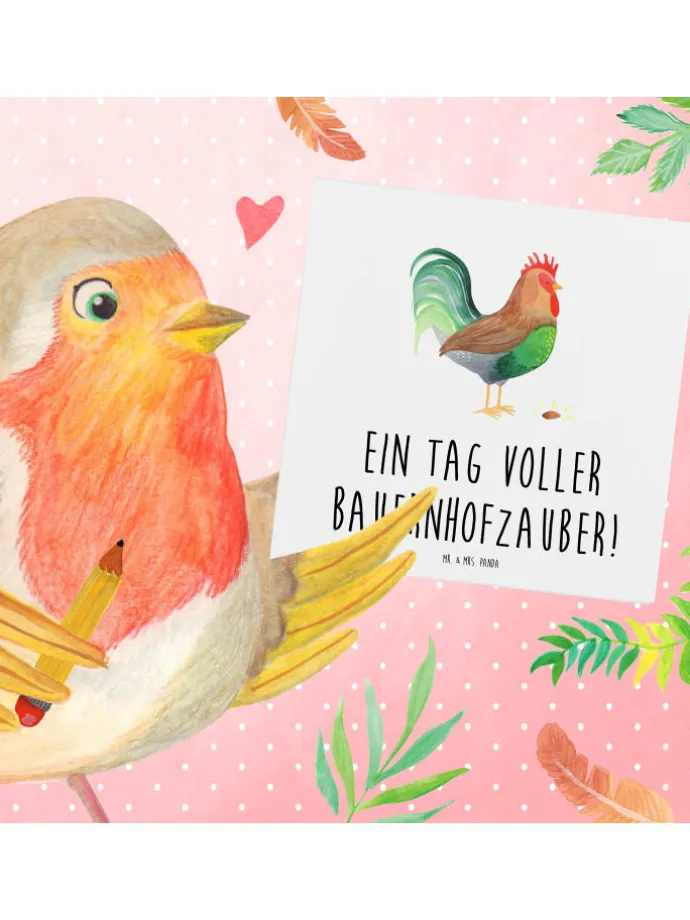 Gutschein Karte Bauernhofzauber mit Spruch in Weiß