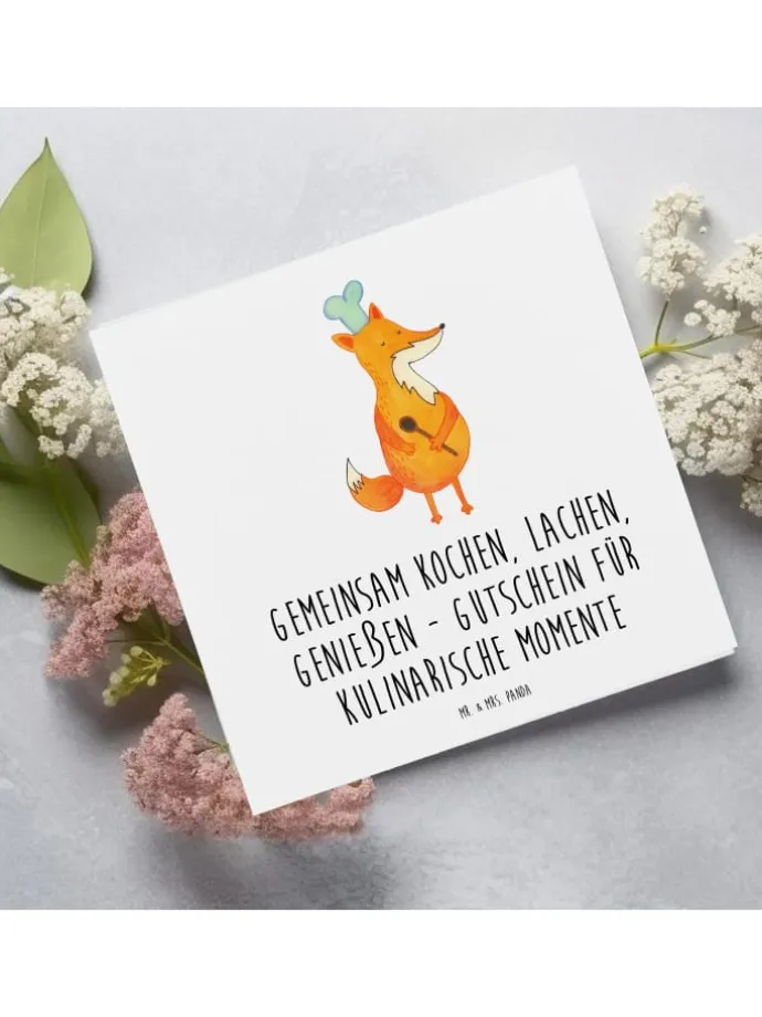 Gutschein Kochkurs Erlebnisse mit Spruch in Weiß