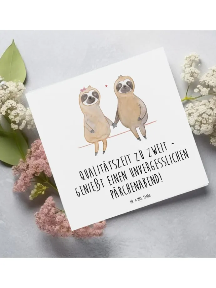 Gutschein Pärchenabend Freude mit Spruch in Weiß