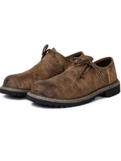 Haferlschuh Trachten Schnürschuh Echtleder ANTIK in Whiskybraun