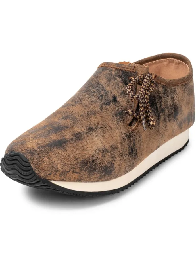 Haferlschuh Trachten Sneaker Schnürschuh Echtleder in Whiskybraun