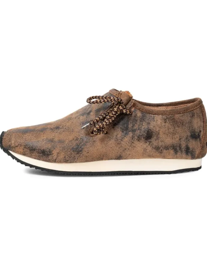 Haferlschuh Trachten Sneaker Schnürschuh Echtleder in Whiskybraun