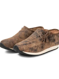 Haferlschuh Trachten Sneaker Schnürschuh Echtleder in Whiskybraun