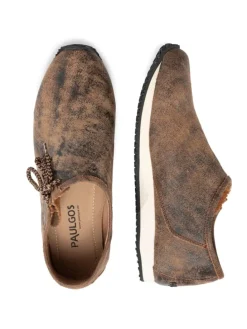 Haferlschuh Trachten Sneaker Schnürschuh Echtleder in Whiskybraun