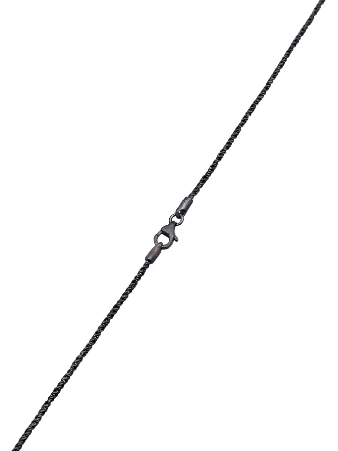 Halskette 925 Sterling Silber Kreuz in Schwarz