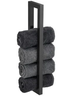 Handtuchständer in Schwarz - (B)2 x (H)40 x (T)9 cm