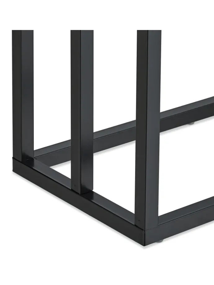 Handtuchständer in Schwarz/ Natur - (B)45 x (H)76 x (T)21,5 cm